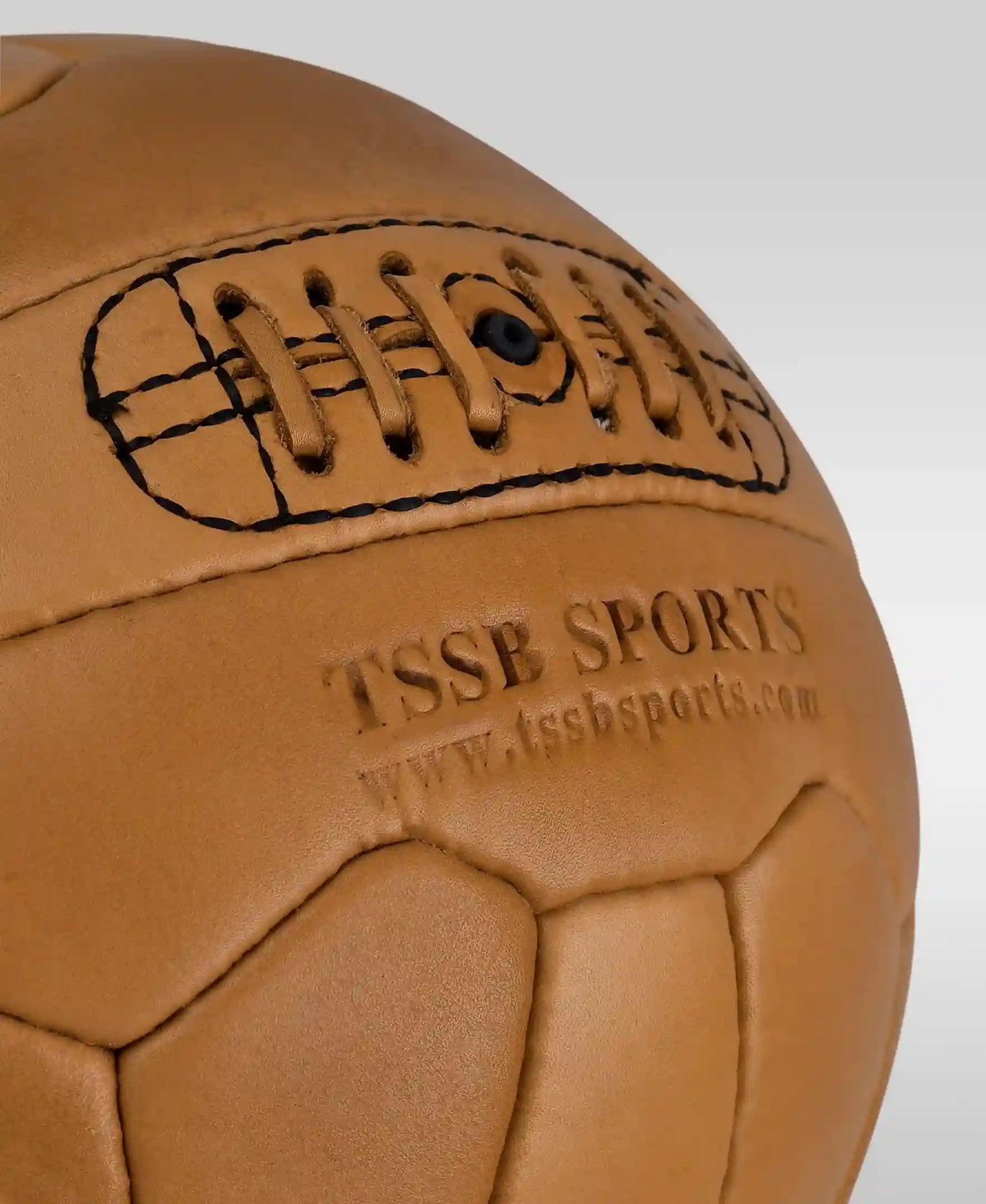 Premium Vintage Brown Leather T-Panel Soccer Ball