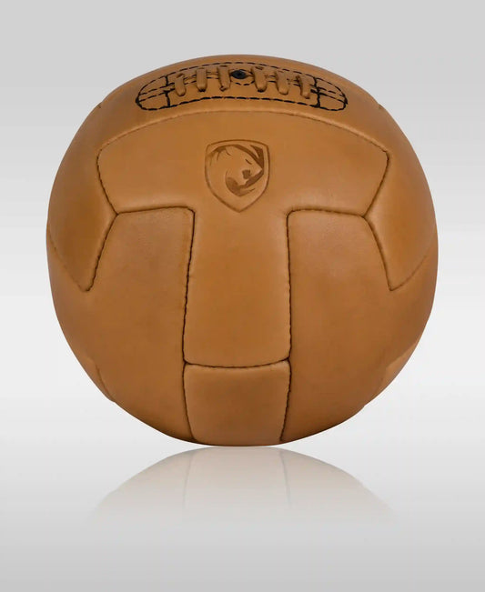 Premium Vintage Brown Leather T-Panel Soccer Ball