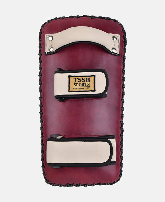 Durable Burgundy Cream Kickboxing Pads with Multi Layer Shock Absorption