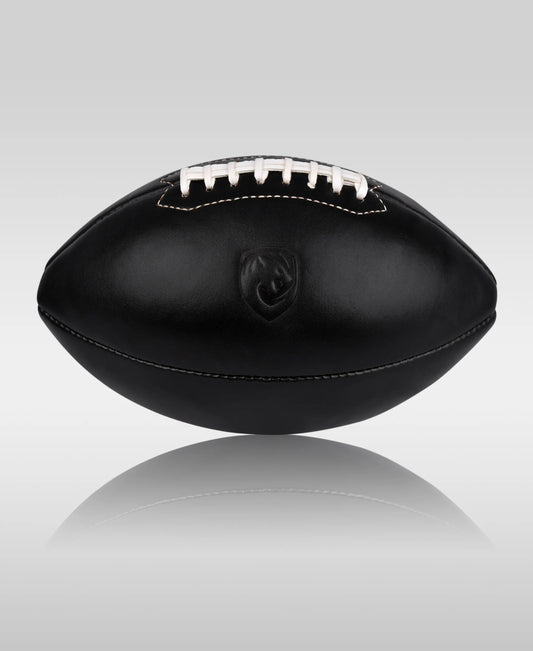 Buy Vintage Leather Rugby Ball – Natural Black, 4-Panel Construction