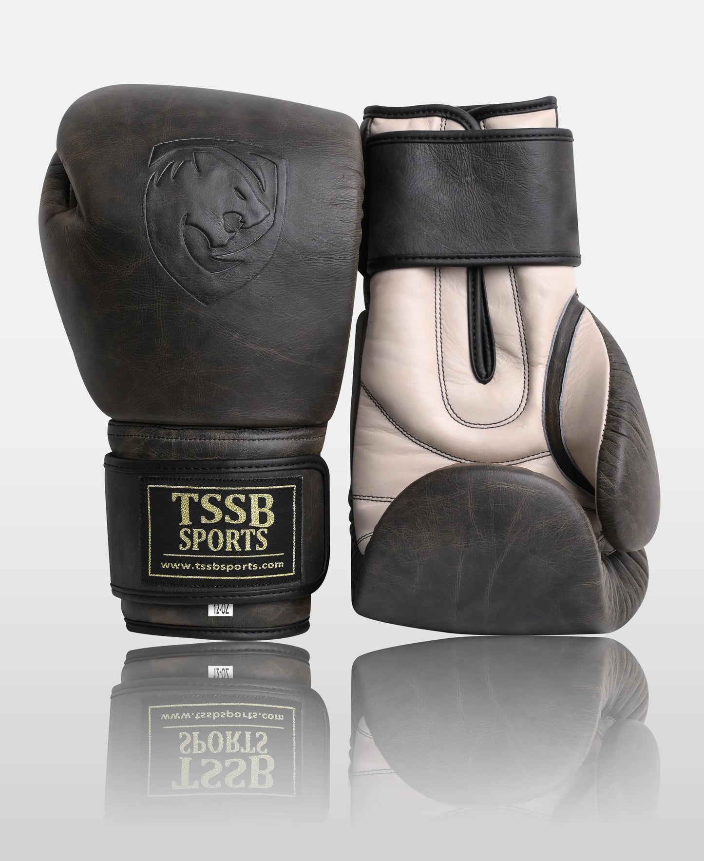 The Cracker Black – Premium Textured Leather Boxing Gloves Hook & Loop