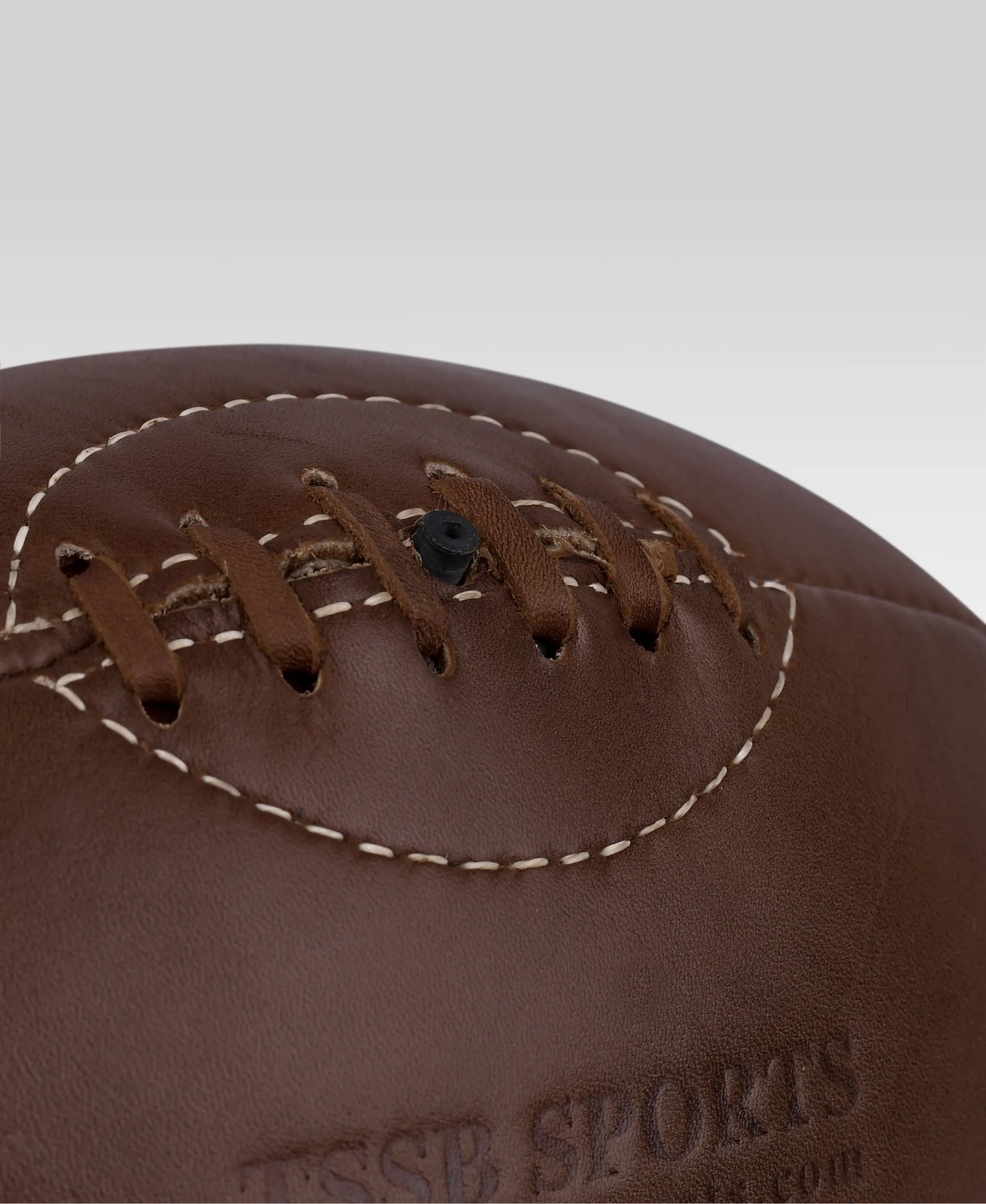 Premium Vintage Leather Rugby Ball – Natural Brown, Classic 4-Panel Build