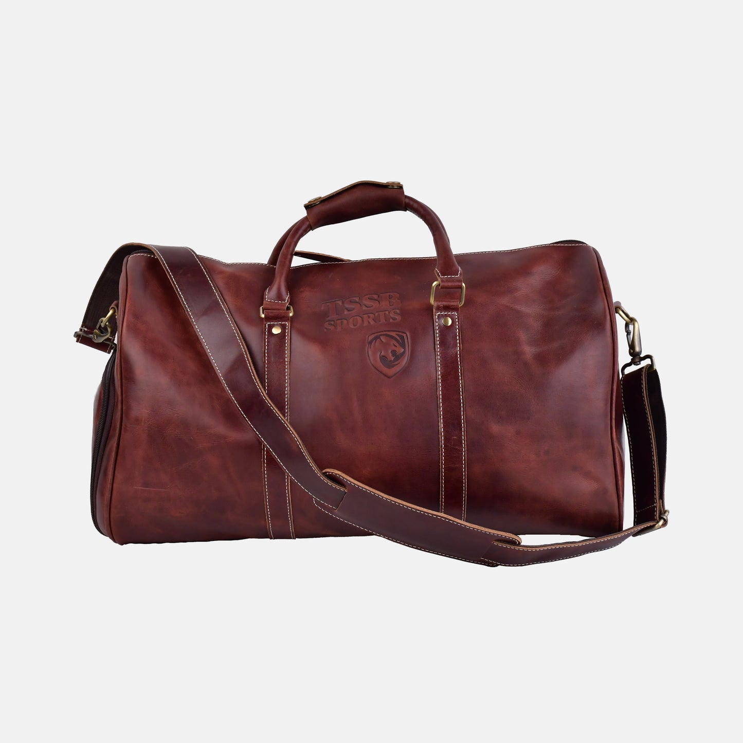The Heritage 'TSSB' Antique Leather Duffel Bag – Tan Brown Edition