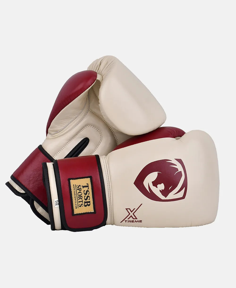 Grab Genuine Leather Cream Boxing Gloves – Durable Training Gloves