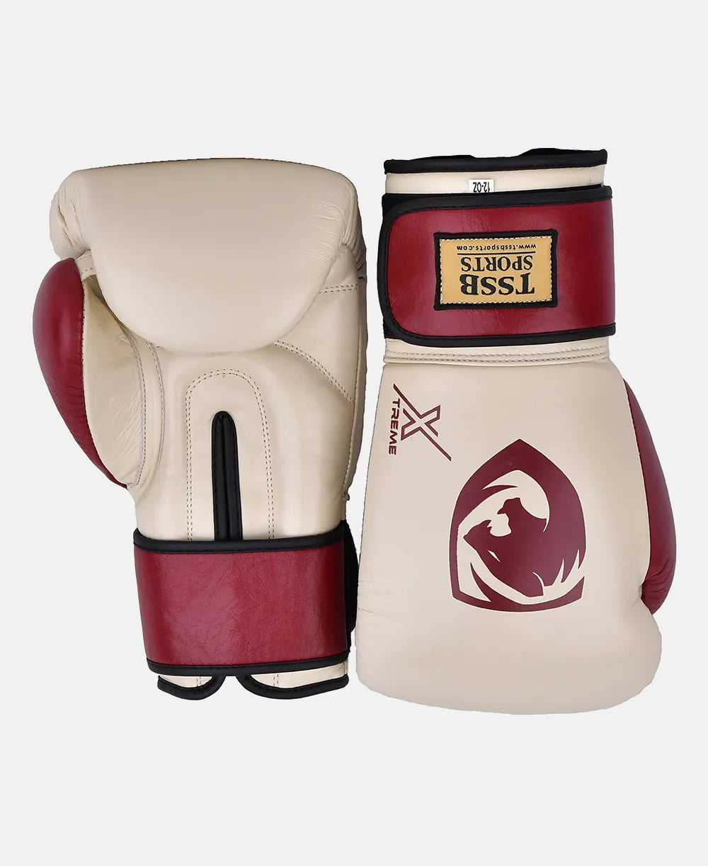 Grab Genuine Leather Cream Boxing Gloves – Durable Training Gloves