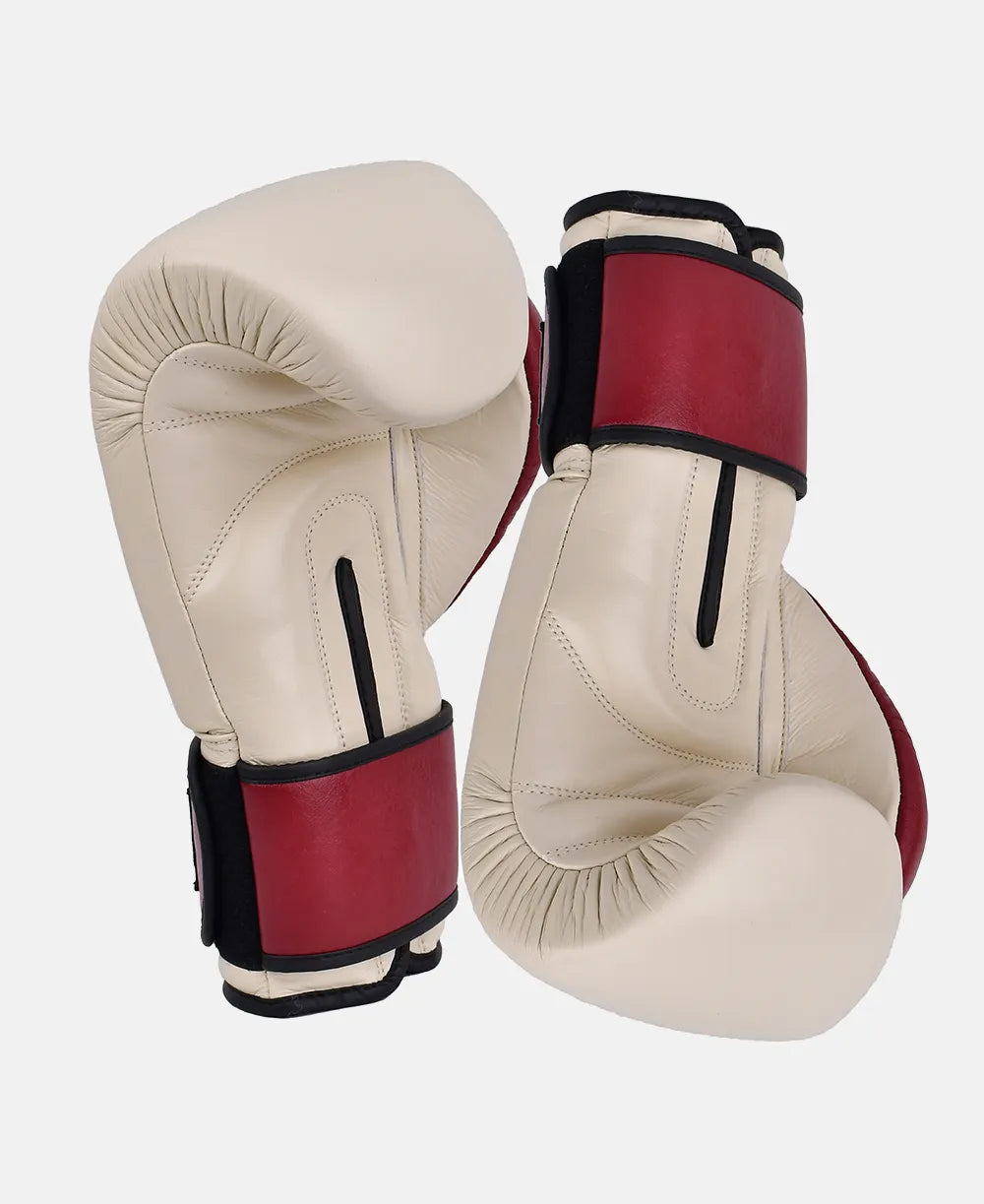 Grab Genuine Leather Cream Boxing Gloves – Durable Training Gloves