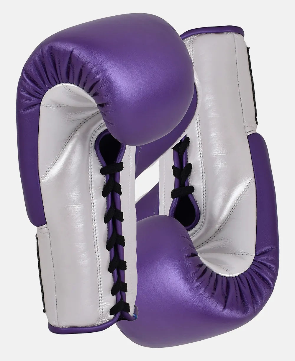 Premium Pearl Purple Leather Gloves – Best for Fight