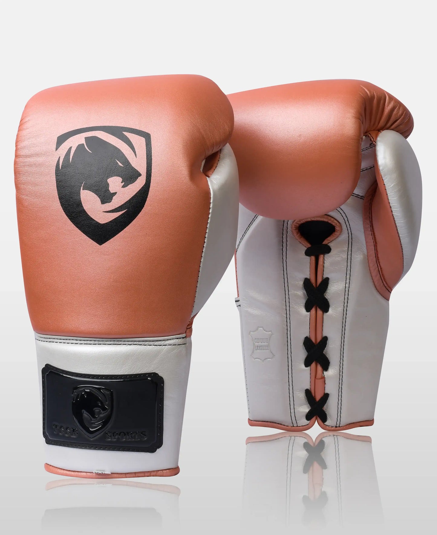 Elite Rose Pearl Leather Fighting Gloves – Durable & Stylish for Boxing