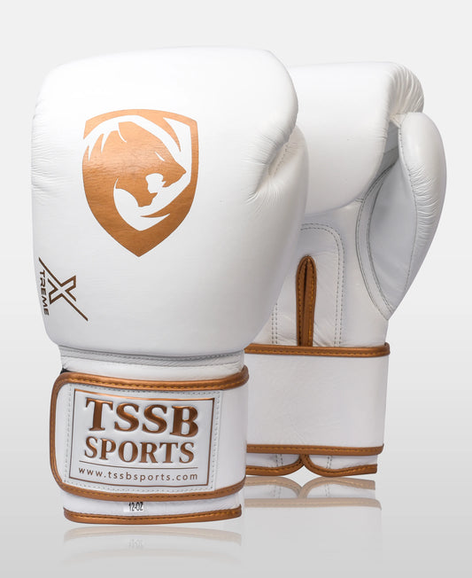 Buy Premium Milky White Leather Boxing Gloves – Plain Texture for Training