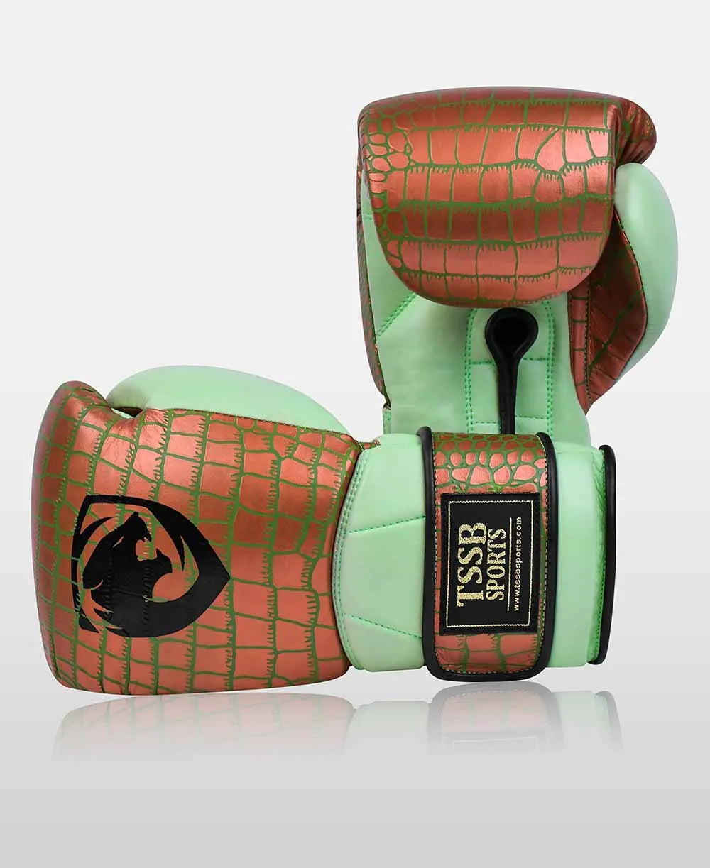 Crocodile Texture Pro Boxing Gloves for Men – Premium USA Edition