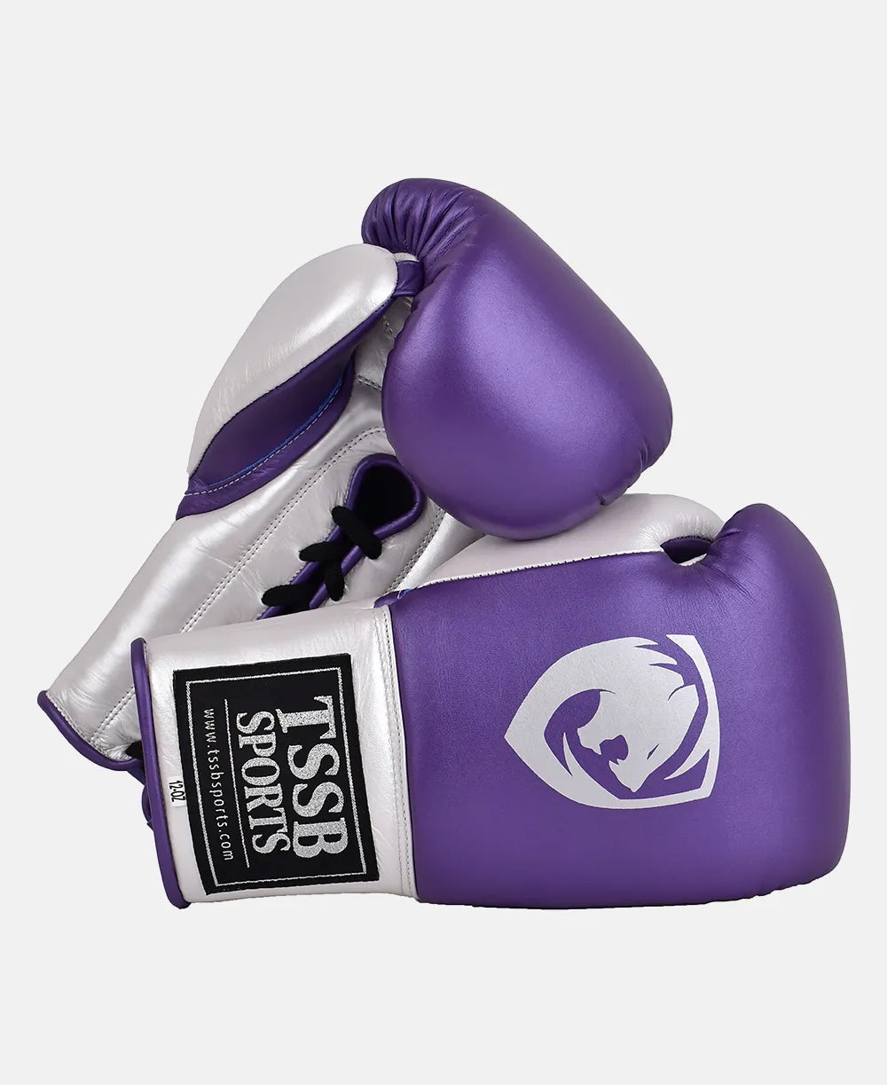 Premium Pearl Purple Leather Gloves – Best for Fight