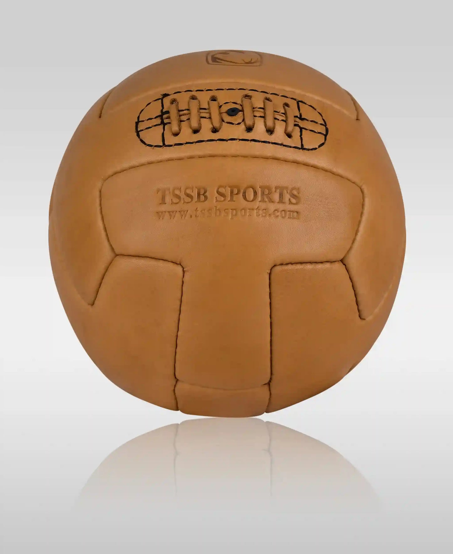 Premium Vintage Brown Leather T-Panel Soccer Ball