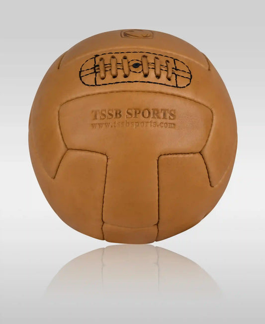 Premium Vintage Brown Leather T-Panel Soccer Ball