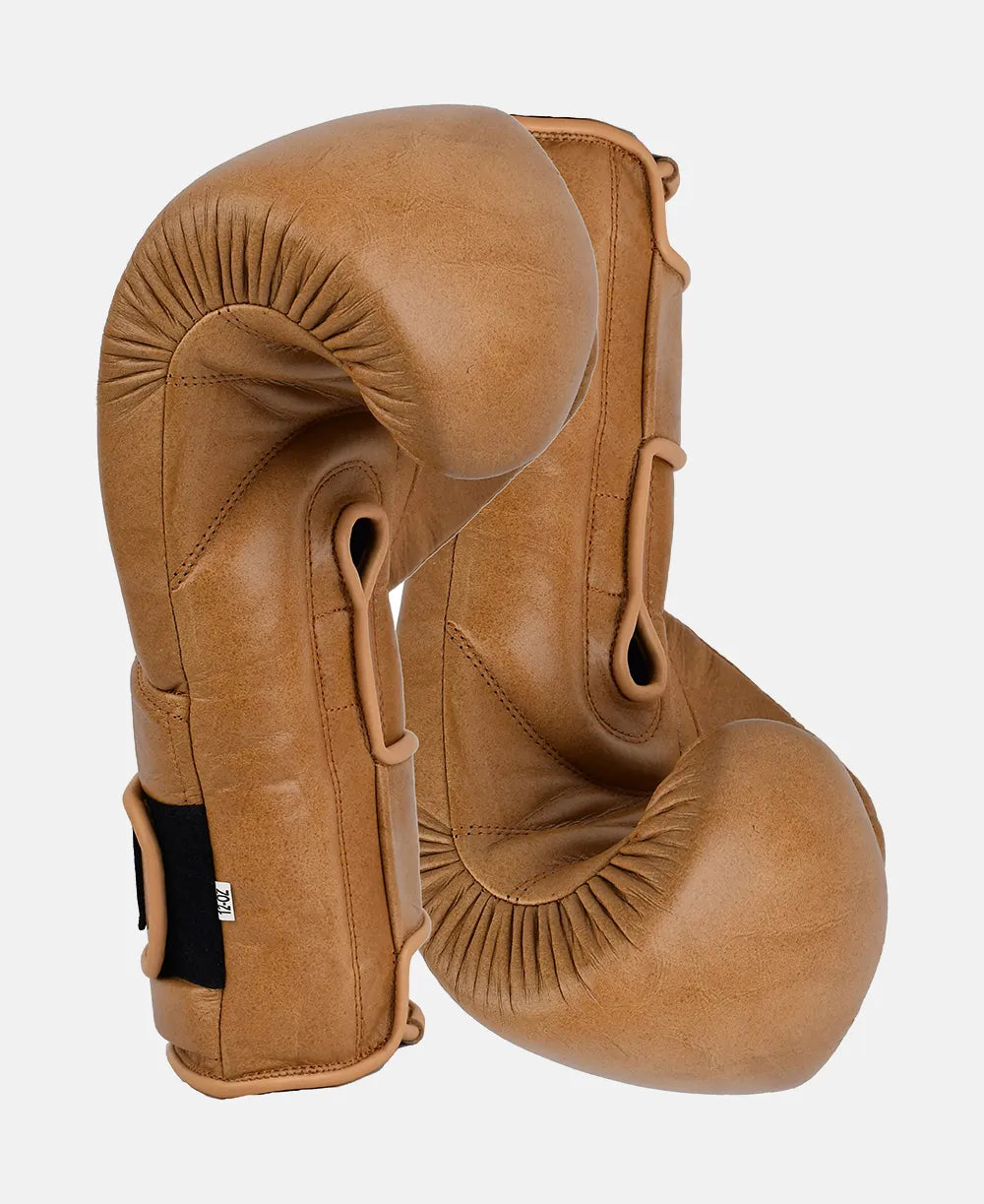 Classic Tan Brown Full Leather Fight Gloves – 100% Real Cowhide