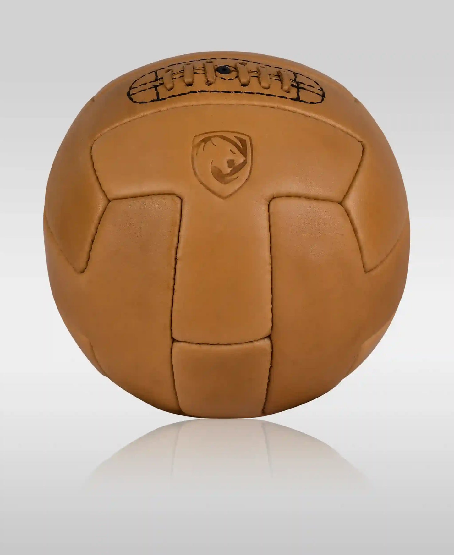 Premium Vintage Brown Leather T-Panel Soccer Ball