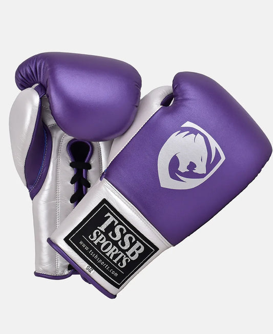 Premium Pearl Purple Leather Gloves – Best for Fight