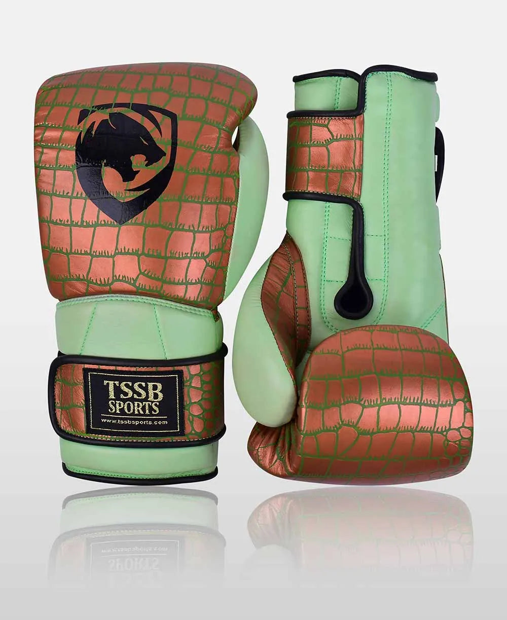 Crocodile Texture Pro Boxing Gloves for Men – Premium USA Edition