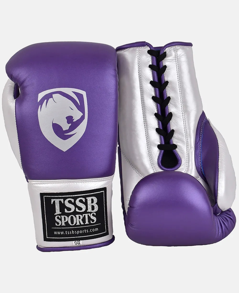 Premium Pearl Purple Leather Gloves – Best for Fight