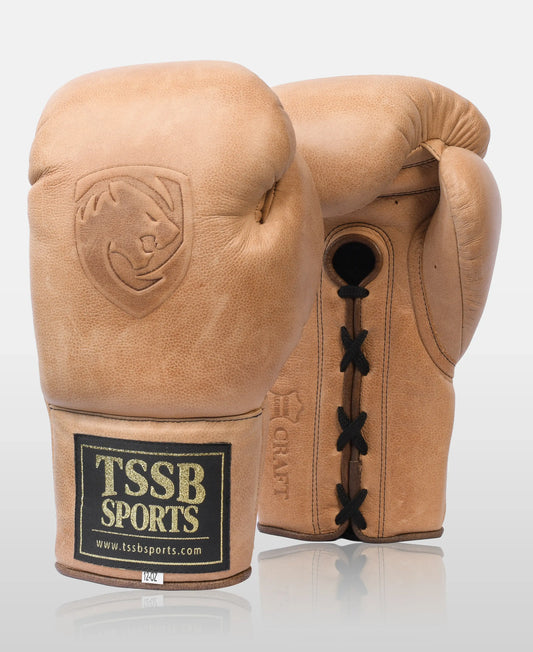 Retro Brown Leather Boxing Gloves – Premium Pebble-Texture Design