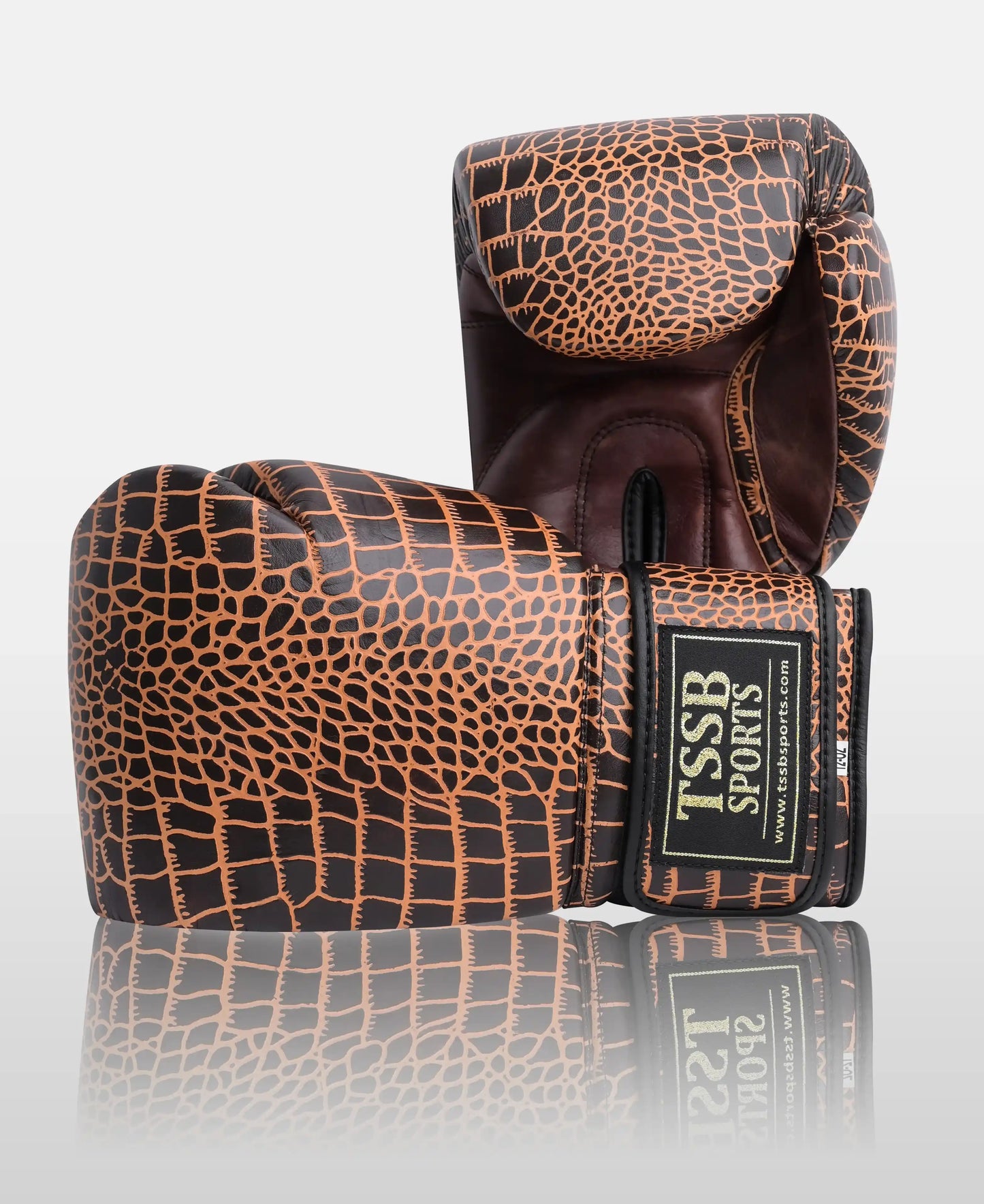 Genuine Leather Crocodile Skin Professional Boxing Gloves