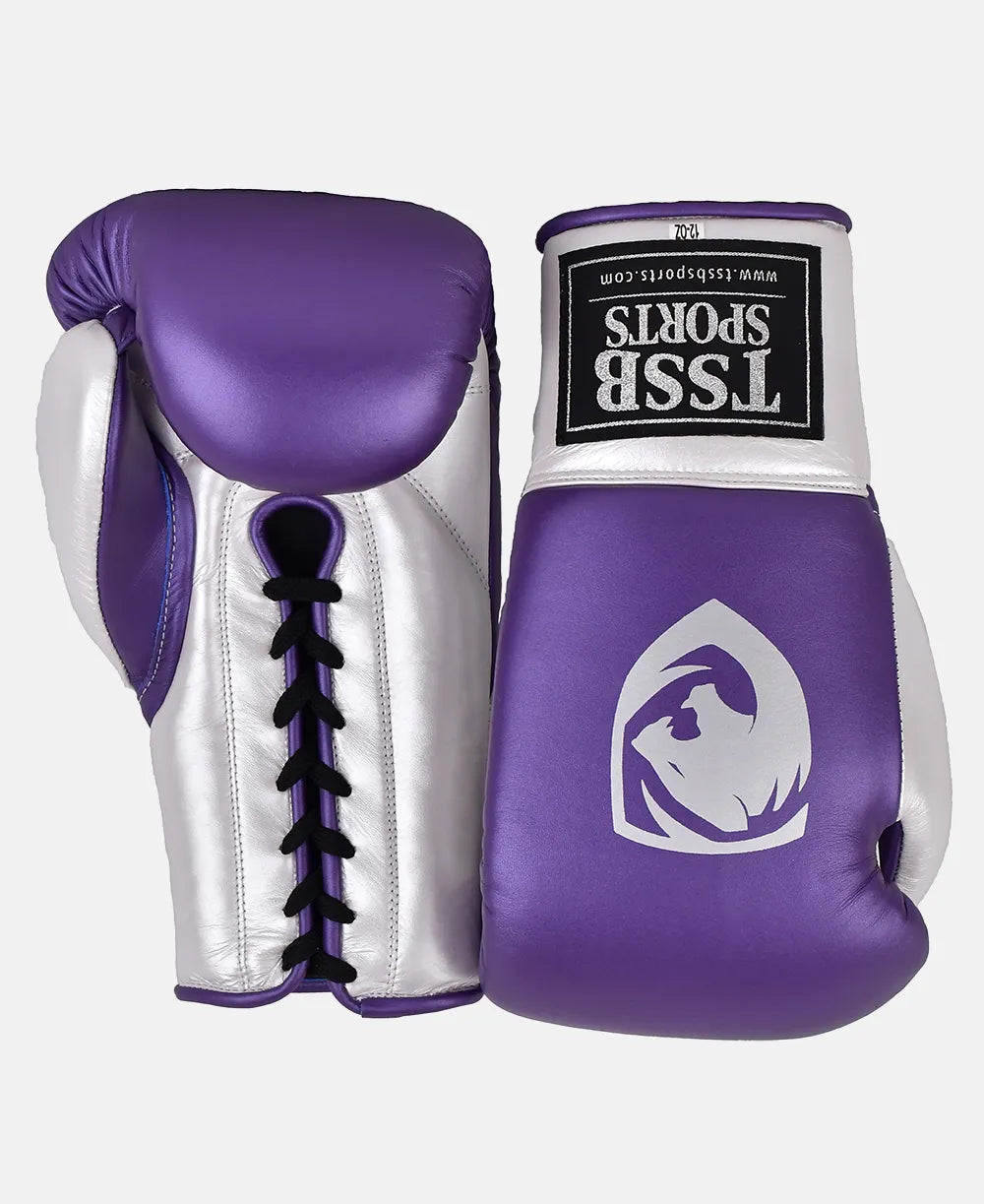 Premium Pearl Purple Leather Gloves – Best for Fight