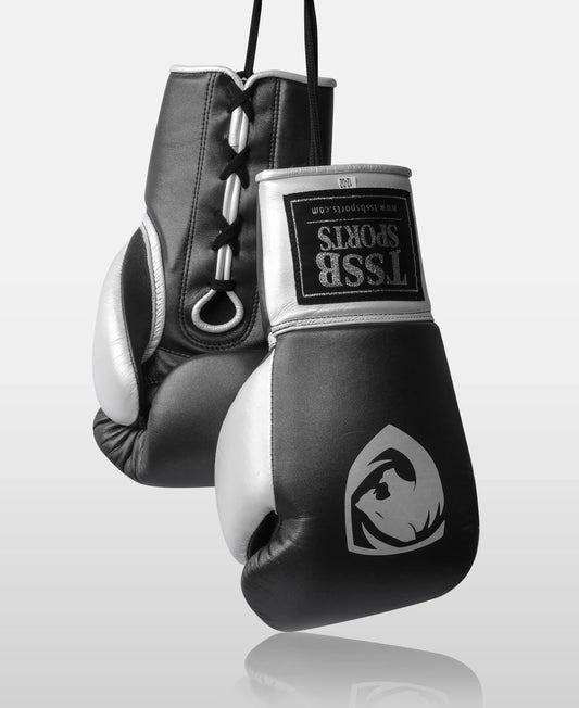Professional Black Pearl Leather Boxing Gloves – Stylish & High-Performance