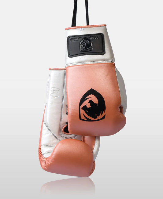 Elite Rose Pearl Leather Fighting Gloves – Durable & Stylish for Boxing