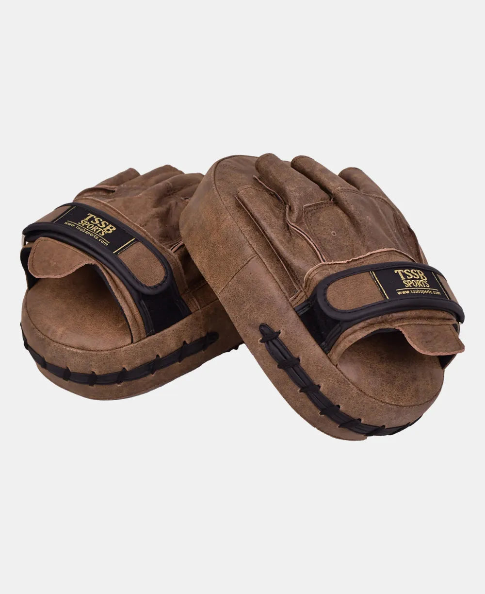 Vintage leather High Performance Focus Mitts for Boxing Training
