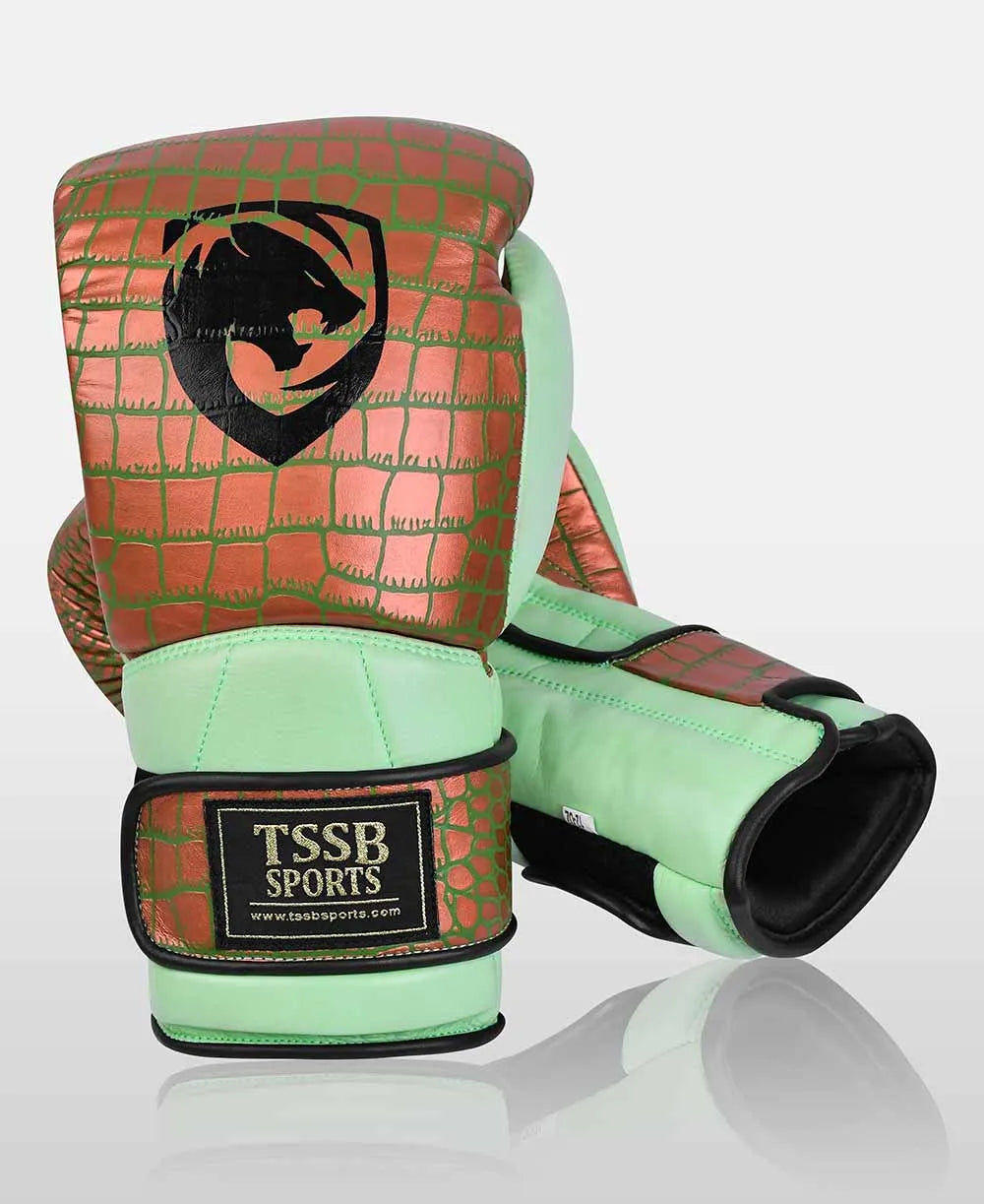 Crocodile Texture Pro Boxing Gloves for Men – Premium USA Edition