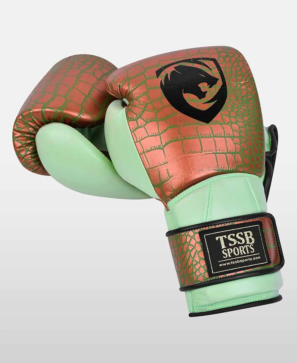 Crocodile Texture Pro Boxing Gloves for Men – Premium USA Edition