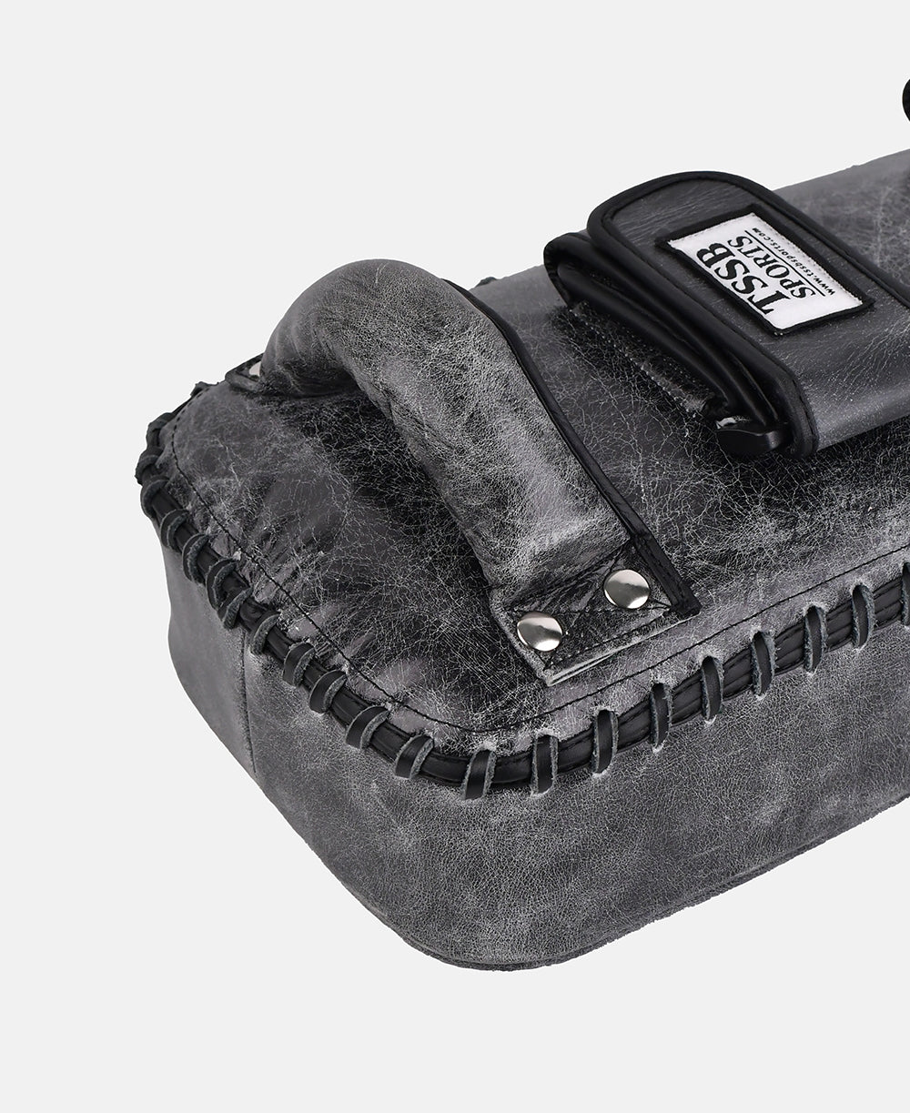 Crunch Black Impact Resistant Leather Kick Pads for Intense Training Sessions
