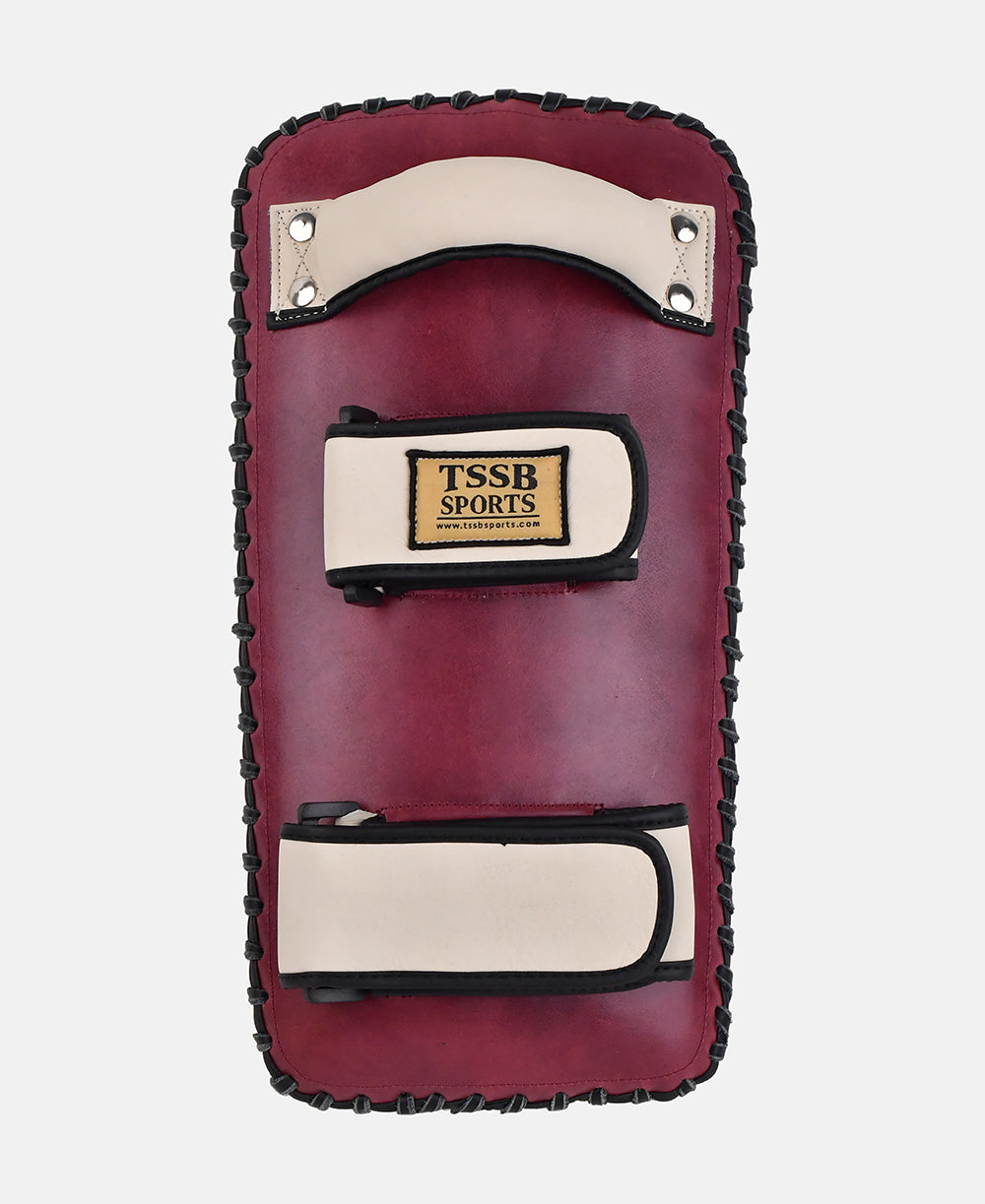 Durable Burgundy Cream Kickboxing Pads with Multi Layer Shock Absorption