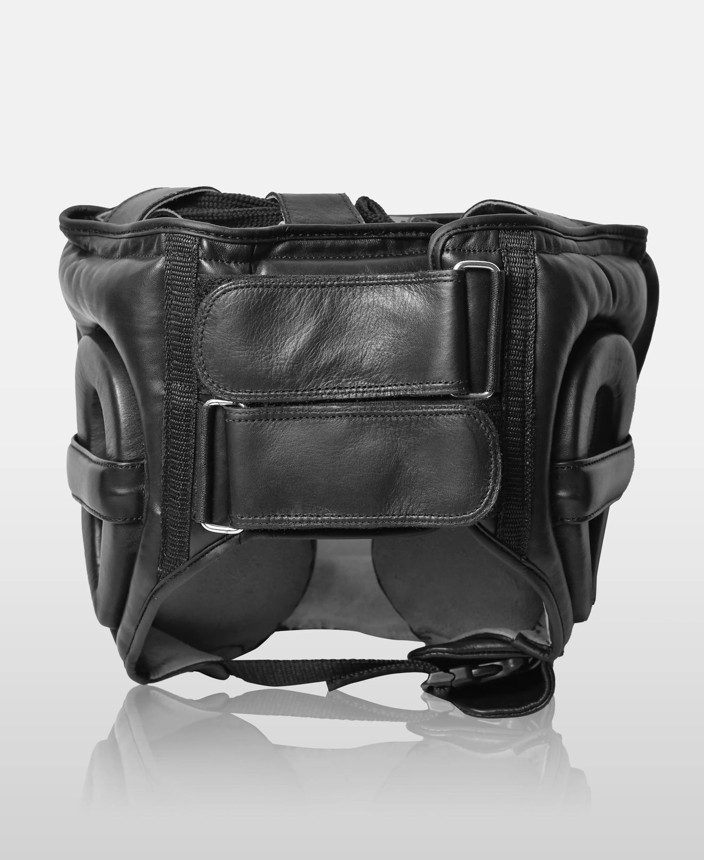 Elite Black Leather Kickboxing Headgear – Durable Protection