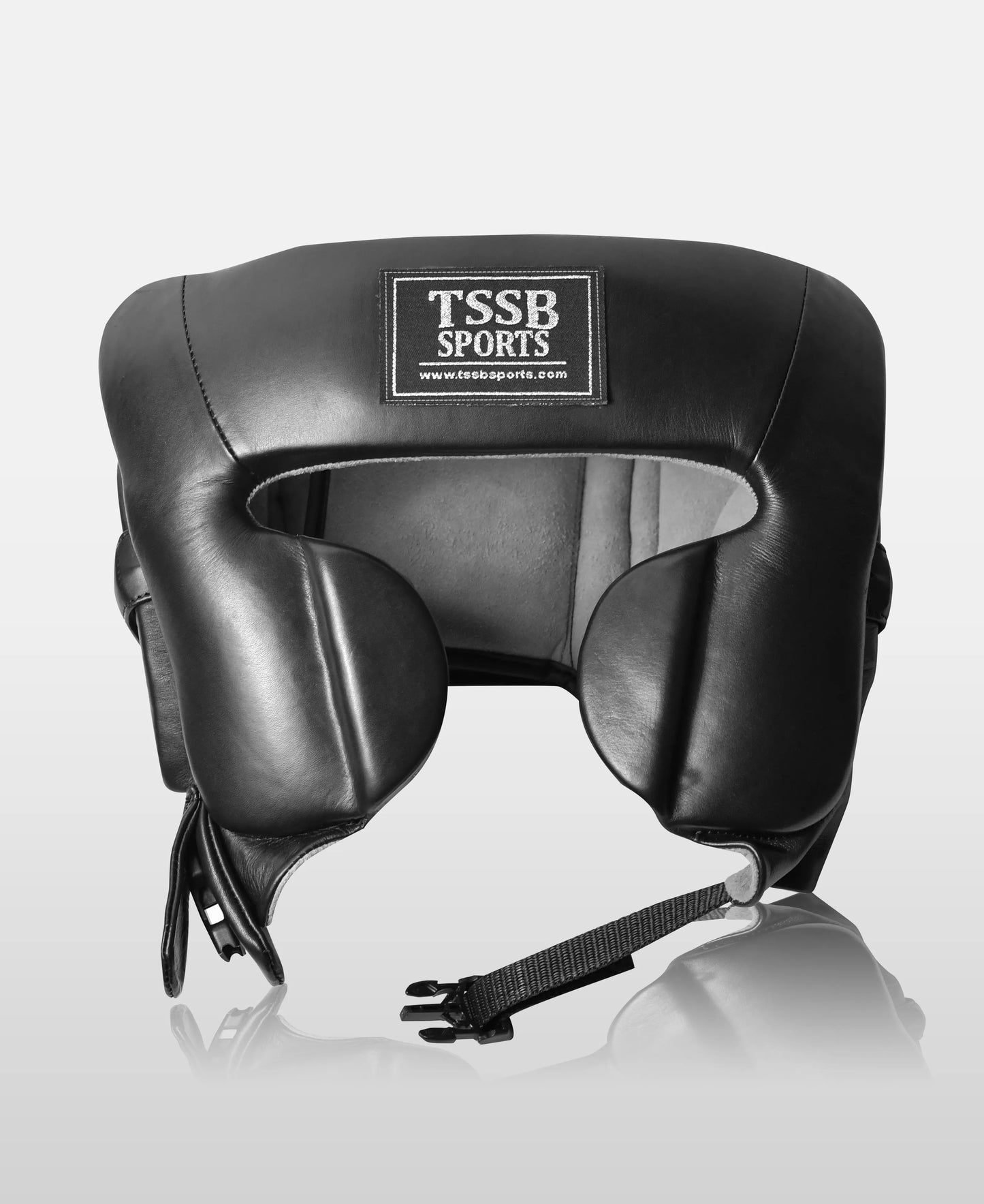 Elite Black Leather Kickboxing Headgear – Durable Protection