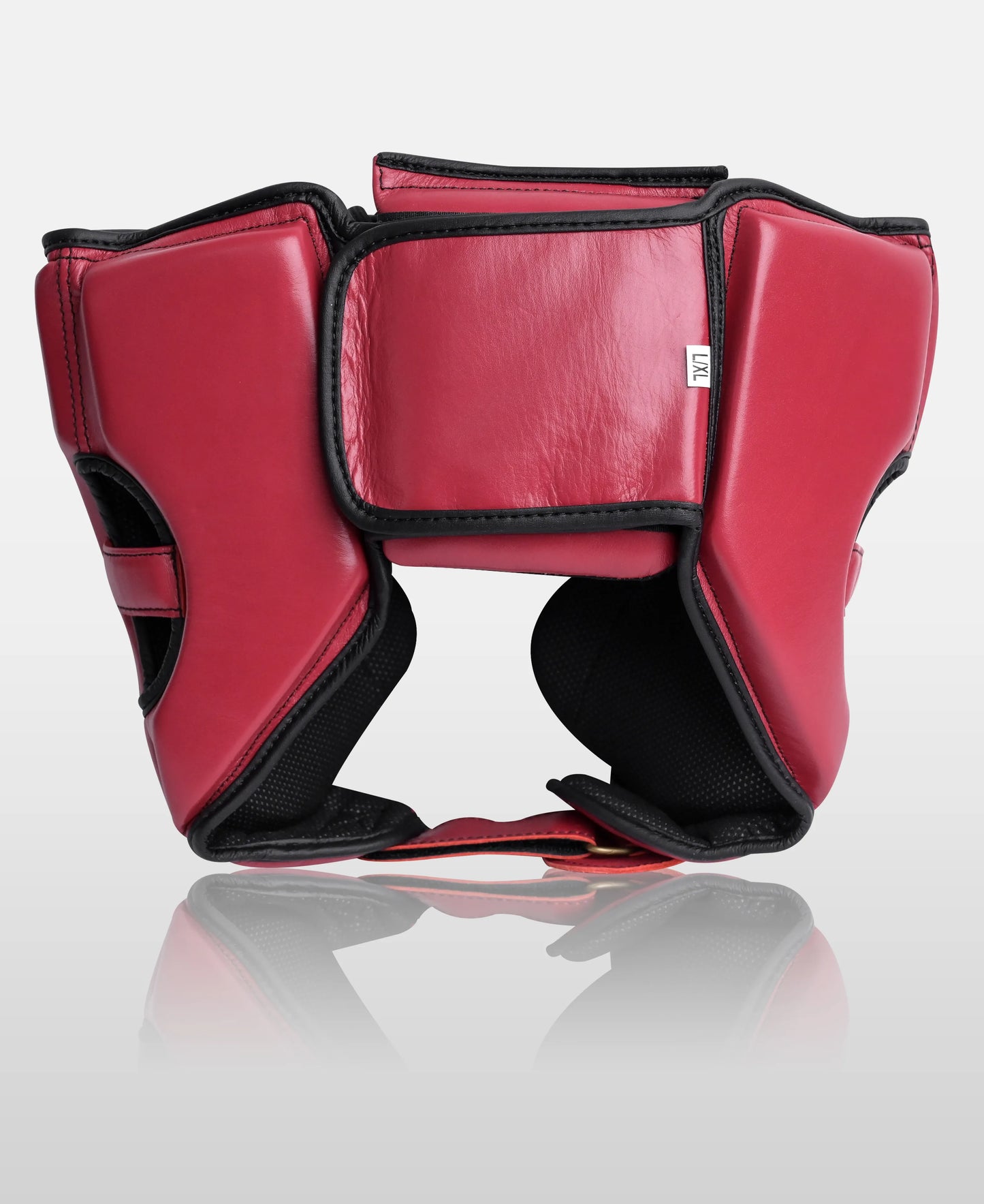 Red Leather Kickboxing Headgear – Durable Sparring Protection