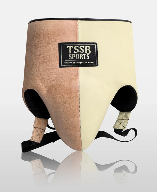 Premium MMA Groin Guard – Light Cream & Almond Brown Edition