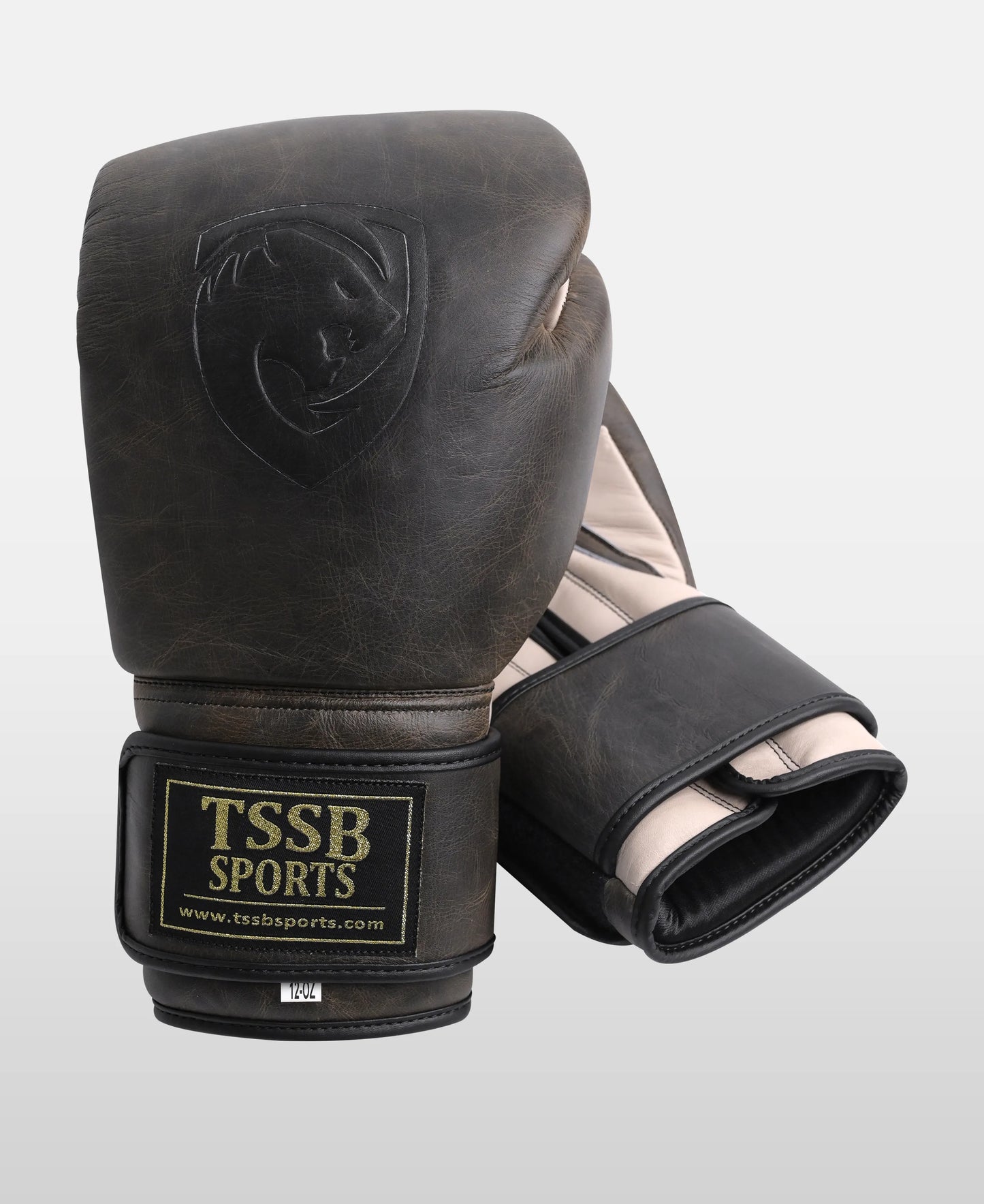 The Cracker Black – Premium Textured Leather Boxing Gloves Hook & Loop