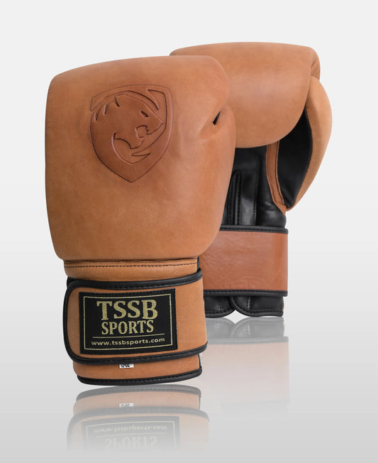 Limited Edition Khaki × Aniline Black Genuine Leather Sparring Gloves