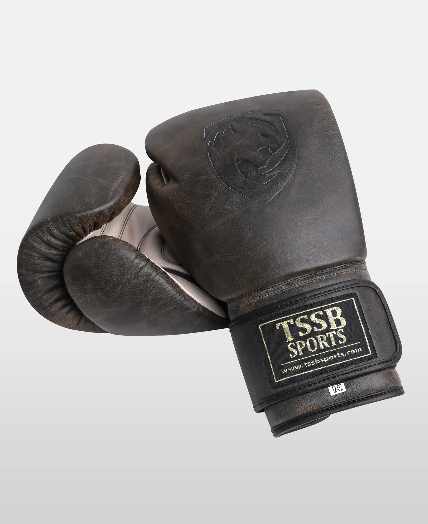 The Cracker Black – Premium Textured Leather Boxing Gloves Hook & Loop
