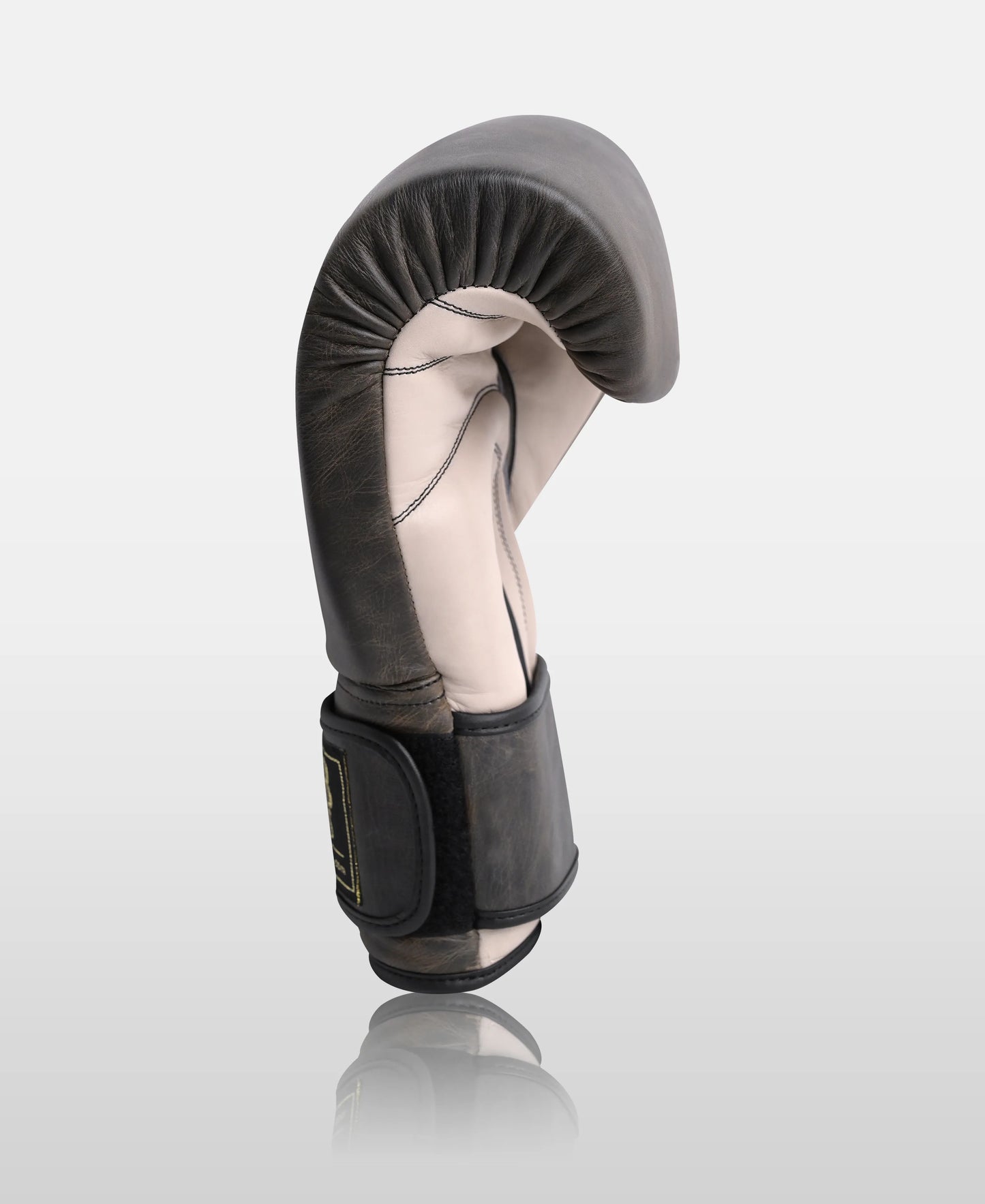 The Cracker Black – Premium Textured Leather Boxing Gloves Hook & Loop
