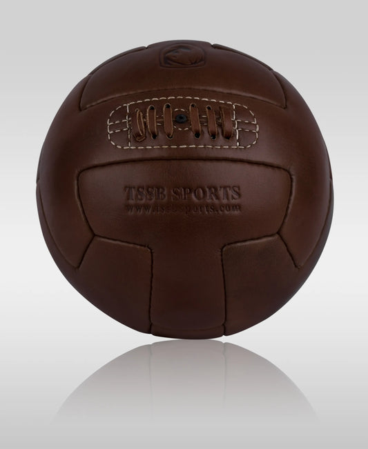 Dark Brown Vintage Leather Soccer Ball – Premium T-Panel Design