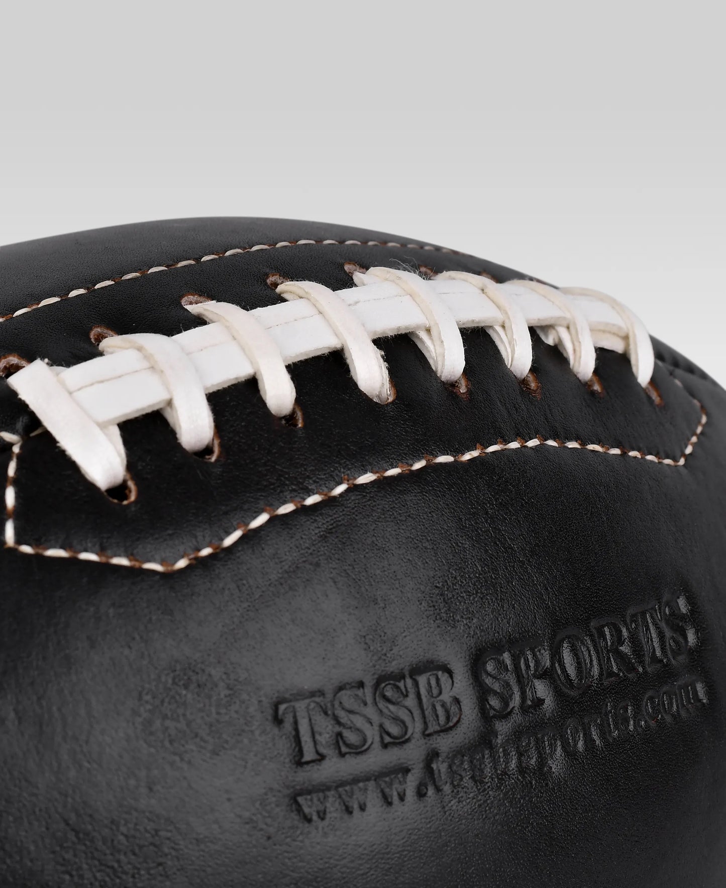 Buy Vintage Leather Rugby Ball – Natural Black, 4-Panel Construction