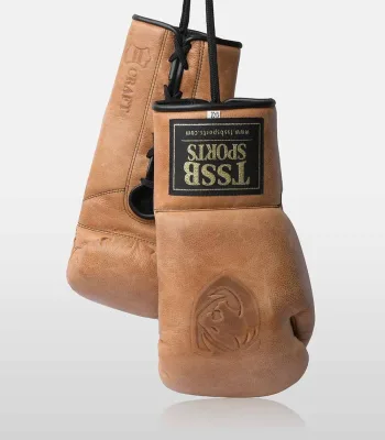 Genuine Brown Leather Boxing Gloves (Lace UP) TSSB CR1