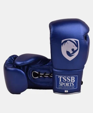 Royal Blue Lace up Training Boxing Gloves TSSB P1